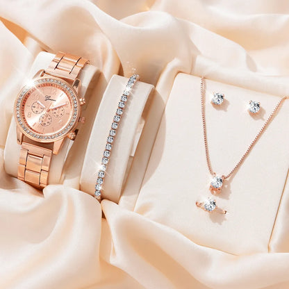Glamour Timepiece & Jewelry Ensemble
