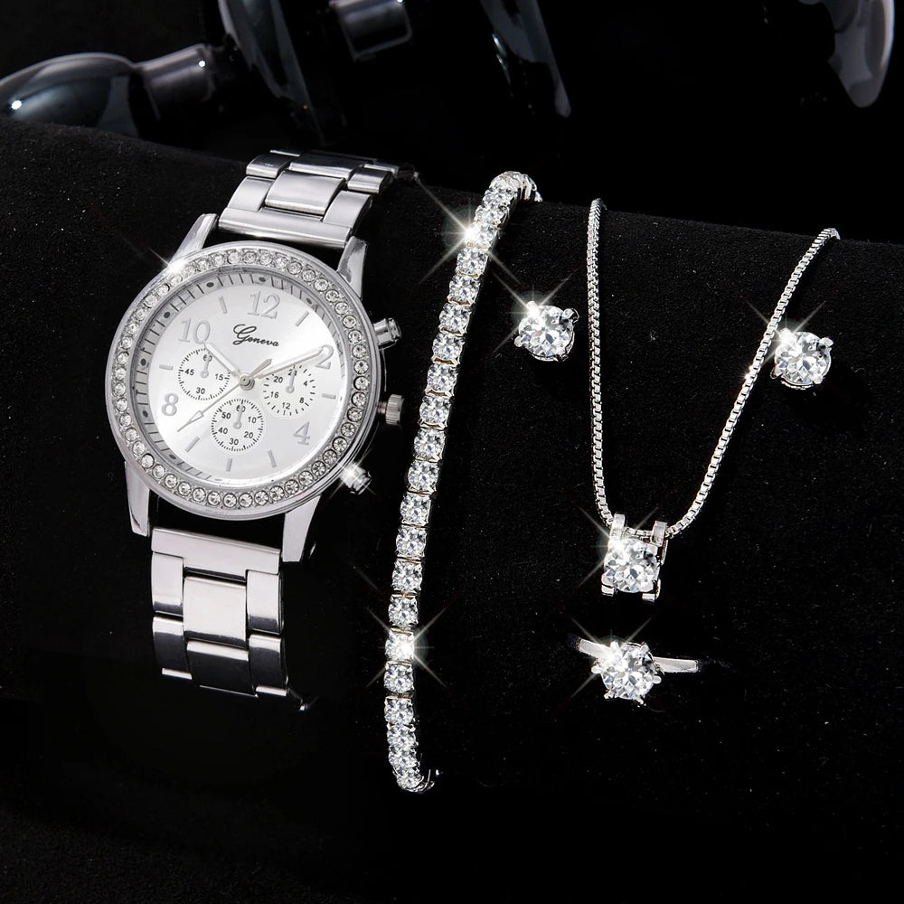 Glamour Timepiece & Jewelry Ensemble