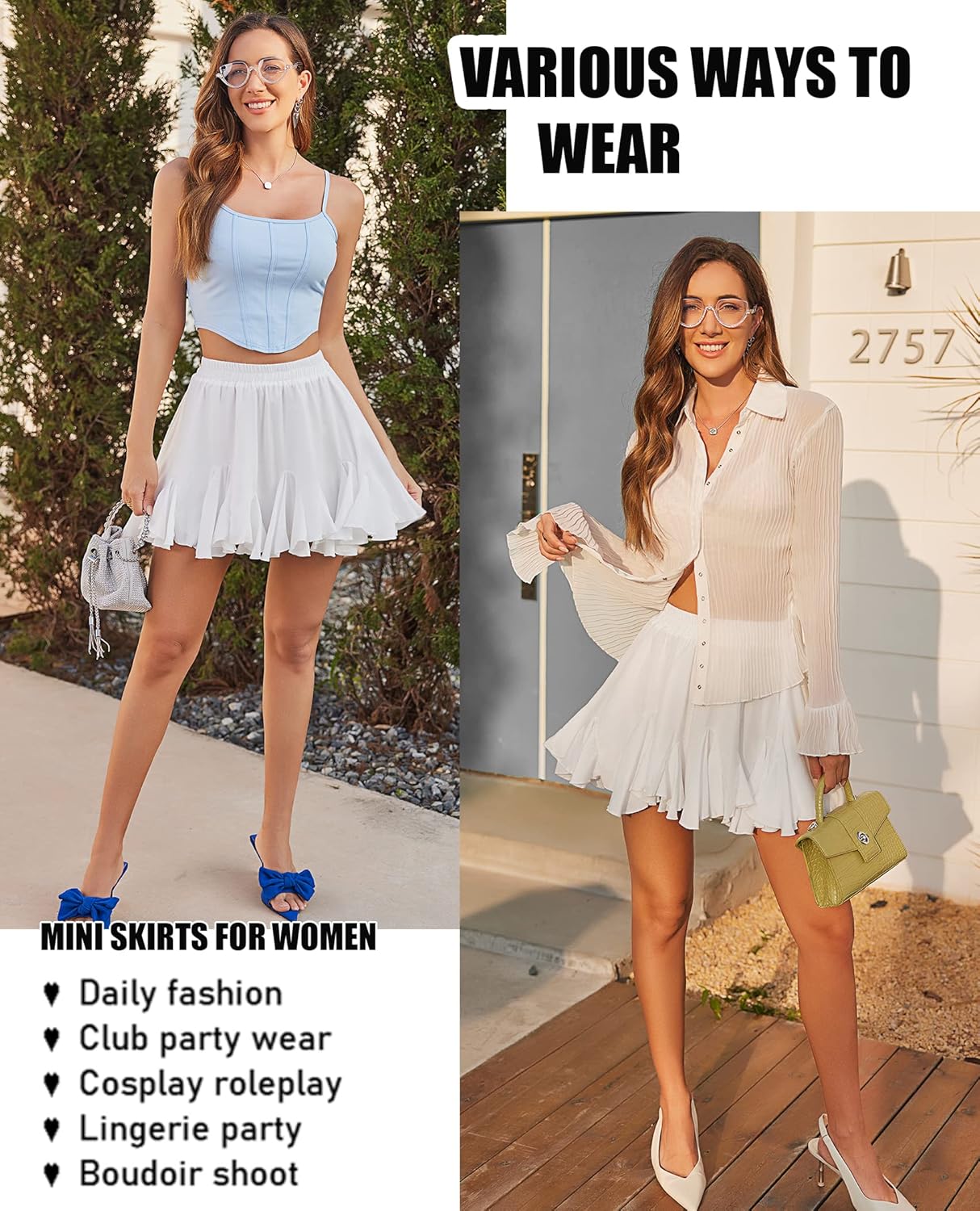 ChiffonSwirl™ Double Layer Ruffle Mini Skirt