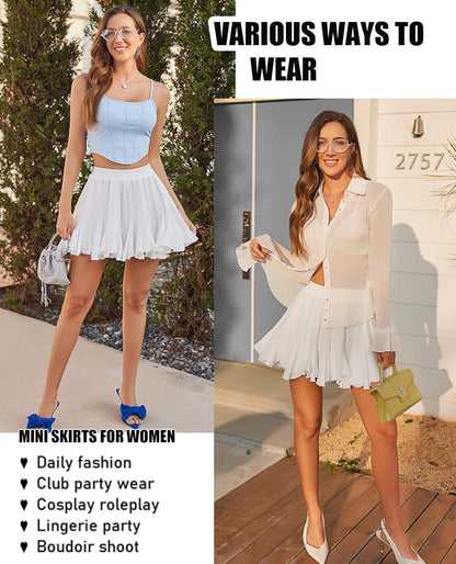 ChiffonSwirl™ Double Layer Ruffle Mini Skirt