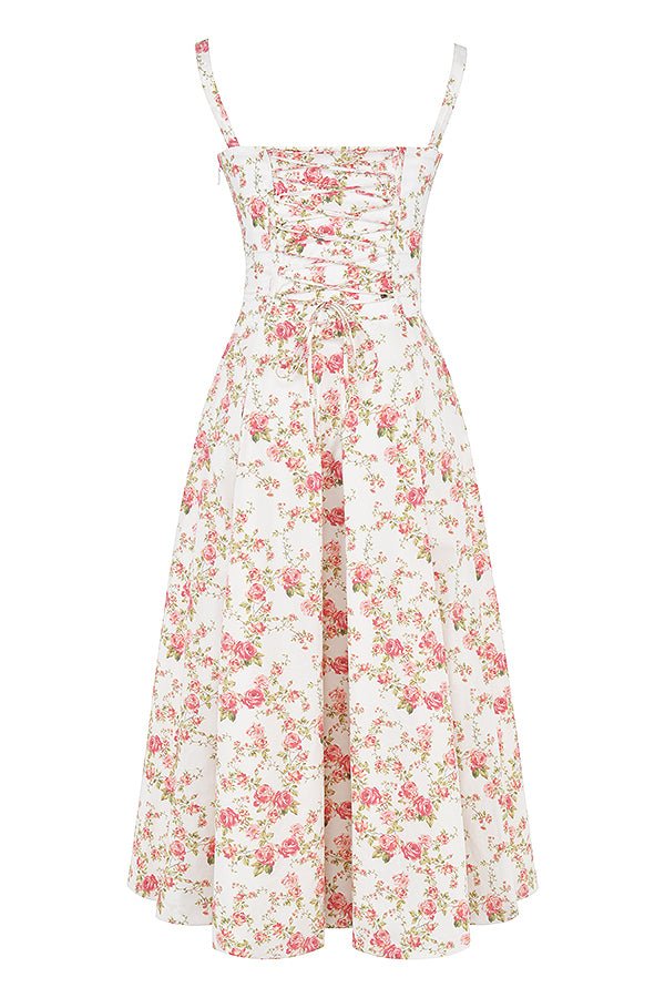 Rosellea™ - Floral Corset Midi Dress