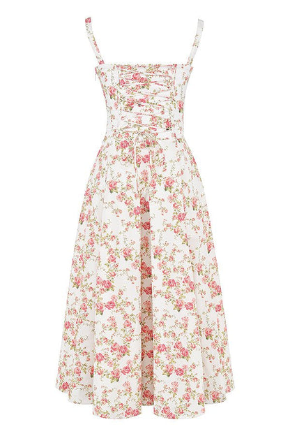 Rosellea™ - Floral Corset Midi Dress