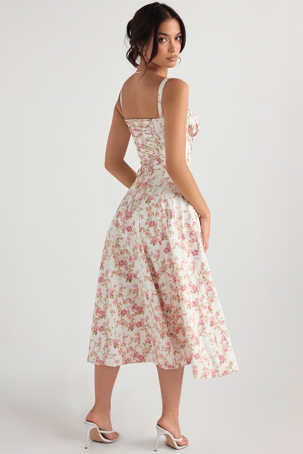 Rosellea™ - Floral Corset Midi Dress