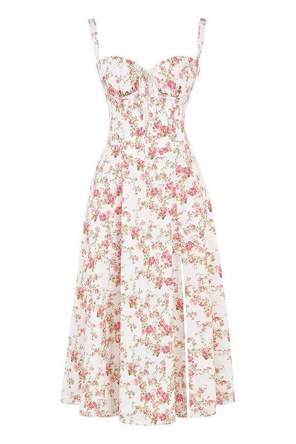 Rosellea™ - Floral Corset Midi Dress