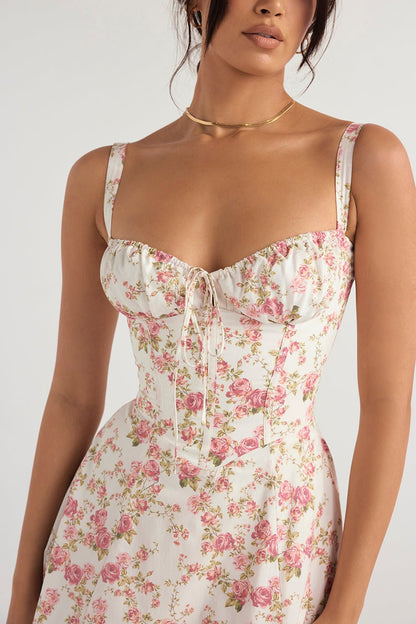 Rosellea™ - Floral Corset Midi Dress